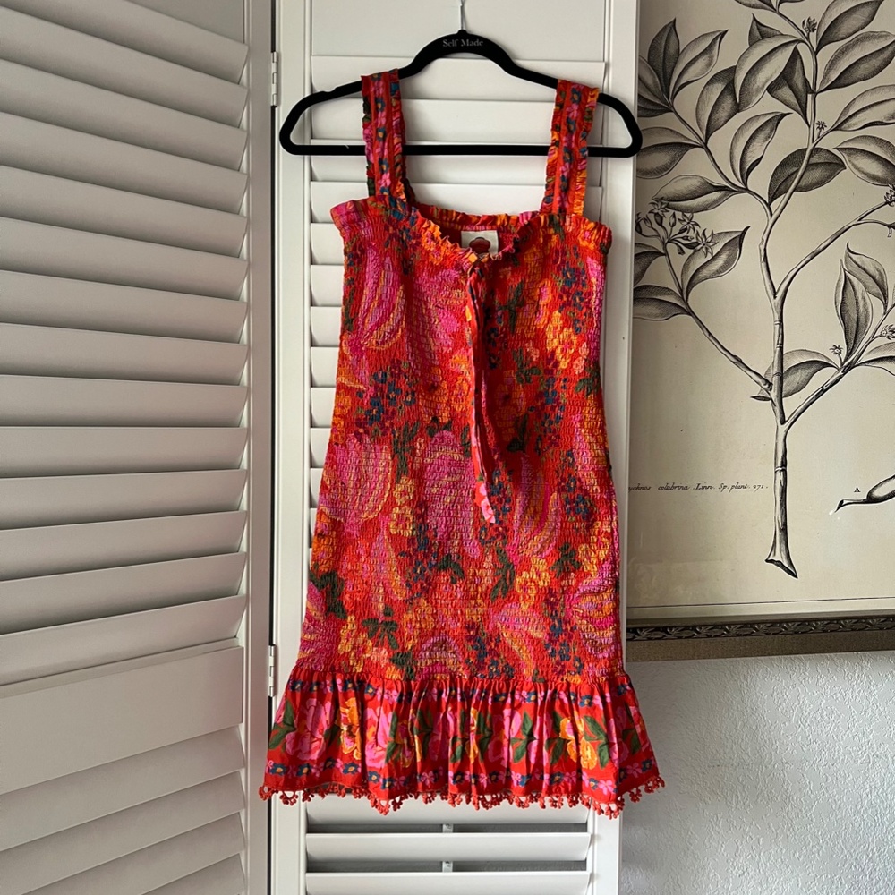 Farm Rio Red Spring Bananas Mini Dress Size Small - Picture 7 of 7